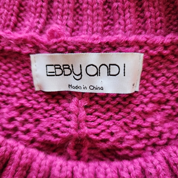 Ebbi And I Hot Pink Sweater Oversized M Baloon Sleeves - Picture 5 of 6